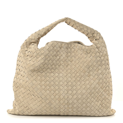 Bottega Veneta Suede Intrecciato Large Hop Ecru 1 of 10