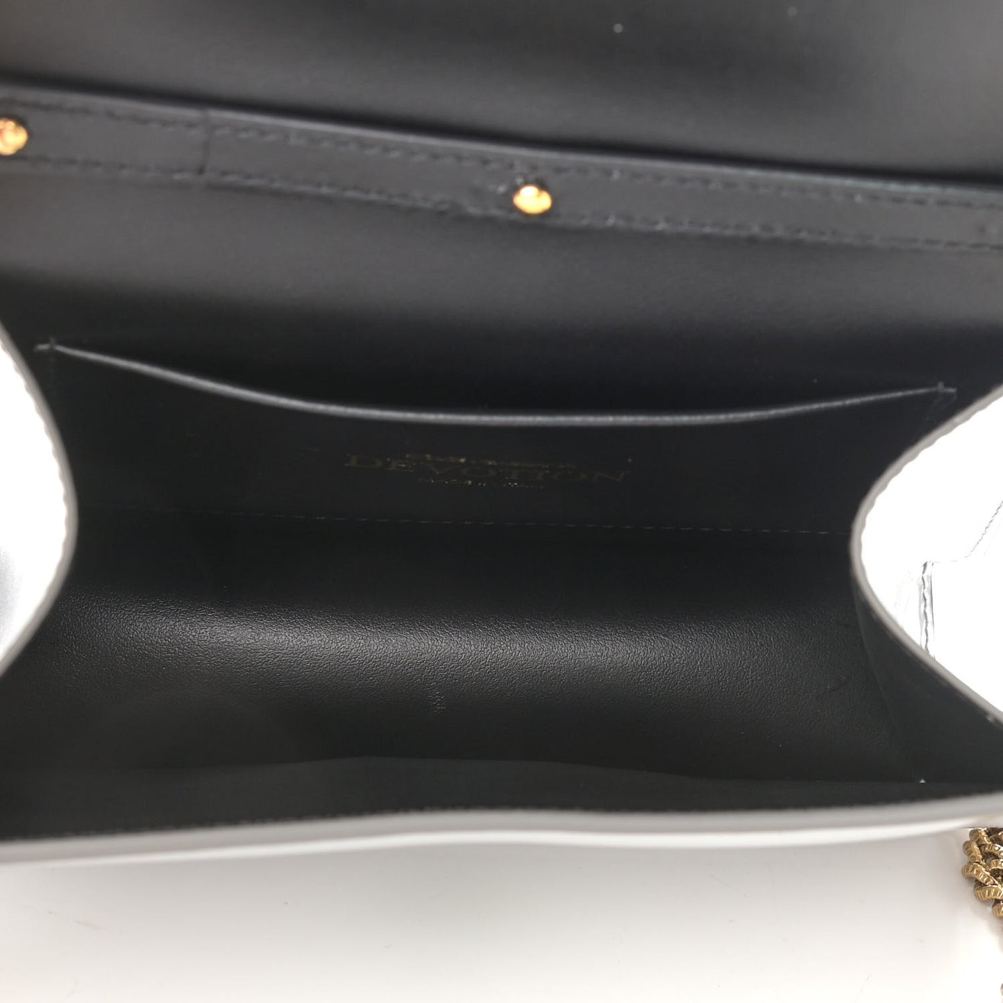 Metallic Nappa Small Devotion Top Handle Bag Silver