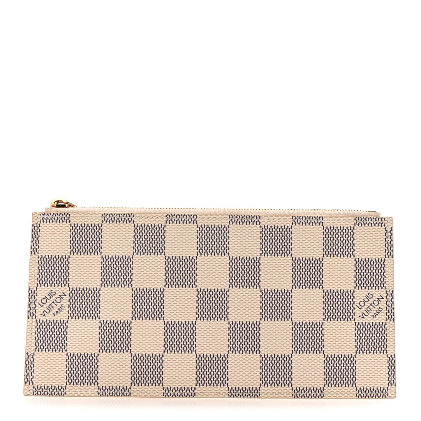 Damier Azur Felicie Chain Wallet Zippered Insert Rose Ballerine