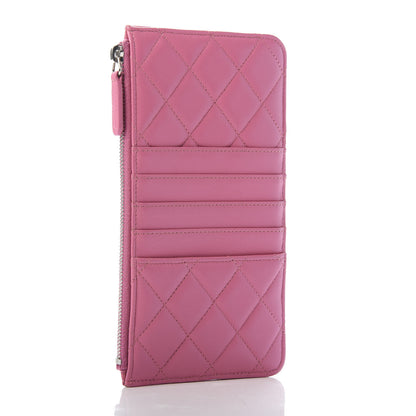 Chanel Lambskin Quilted Classic Flat Wallet Pouch Pink 2 of 9