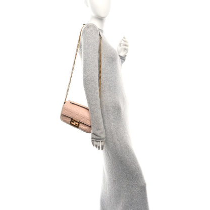 Fendi Nappa Small FF Embossed Midi Chain Baguette Light Rose 2 of 11