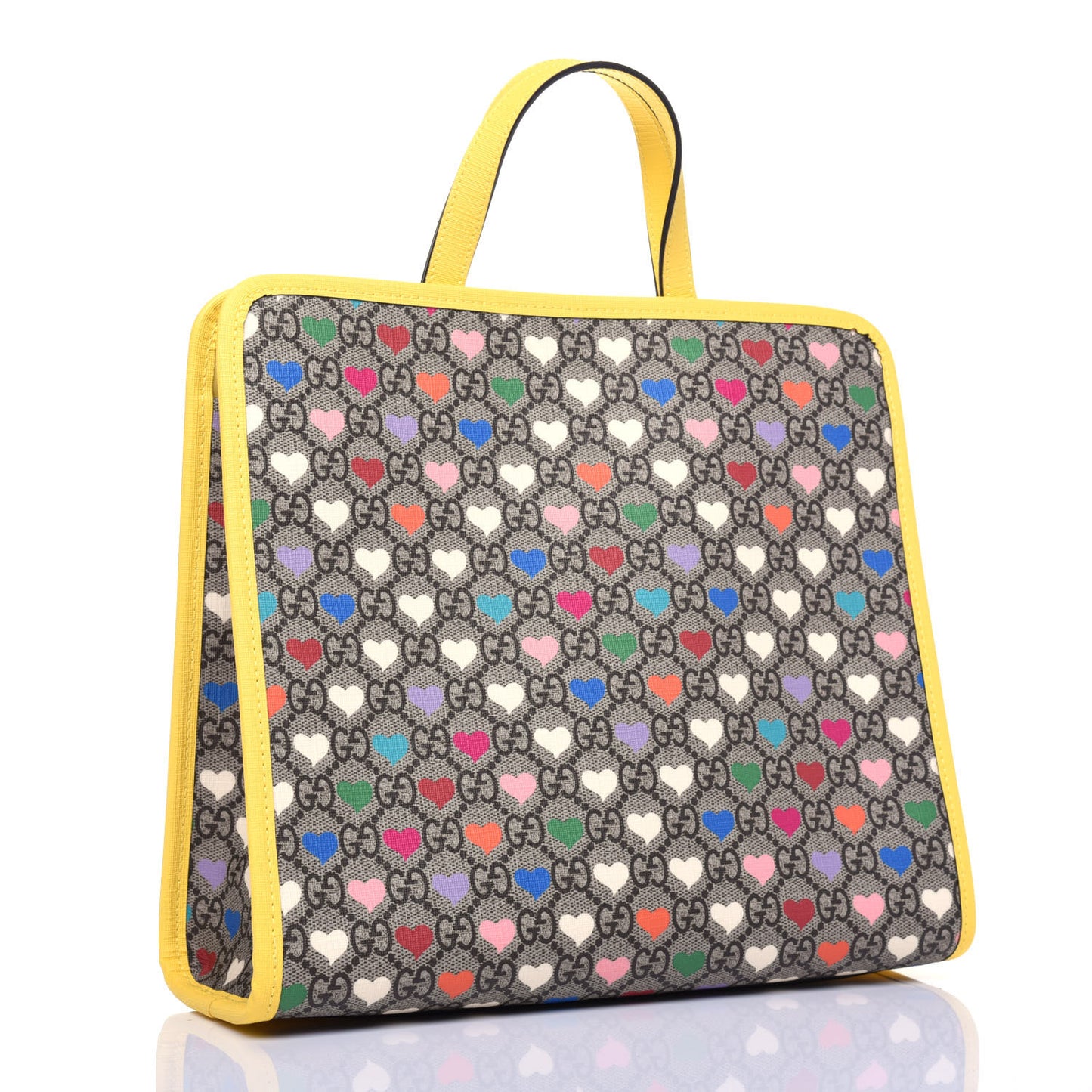 GG Supreme Monogram Hearts Childrens Tote Beige Ebony Multicolor Freesia