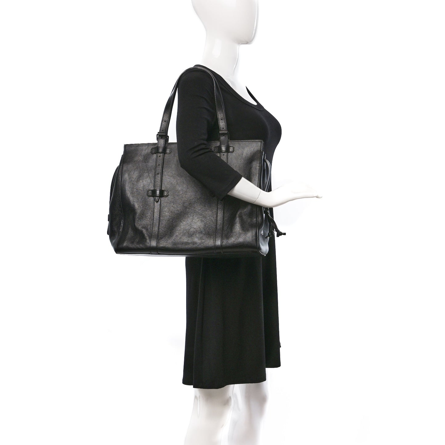 Calfskin Tonal GG Medium Tote Bag Black