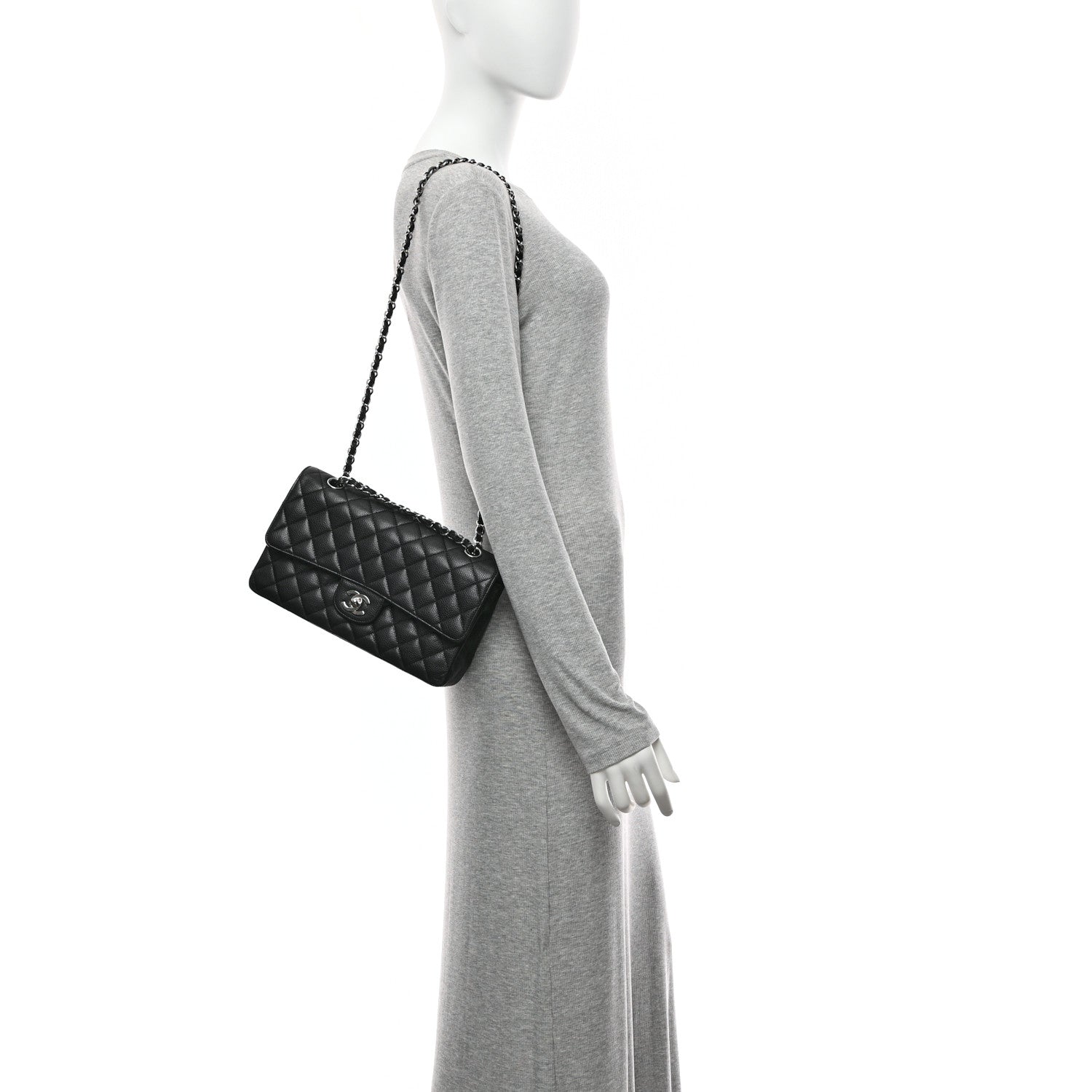 Chanel Caviar Quilted Medium Double Flap Black 2 of 10