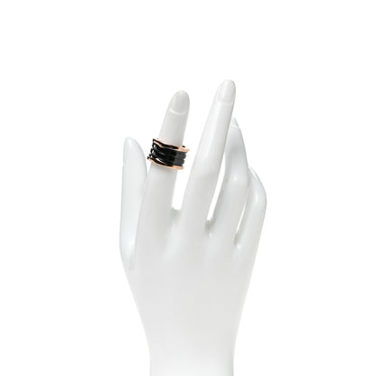 Bulgari 18K Rose Gold Black Ceramic B.Zero1 Four-Band Ring 50 5.25 2 of 5