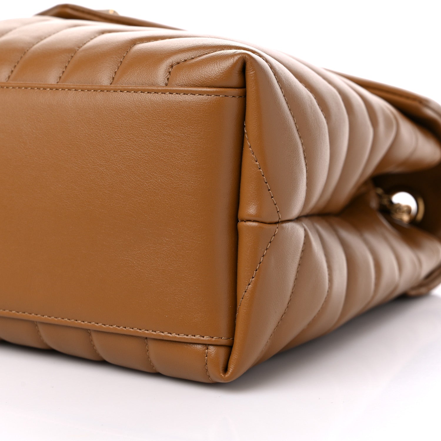 Saint Laurent Calfskin Y Quilted Monogram Medium Loulou Chain Satchel Dark Natural 10 of 10
