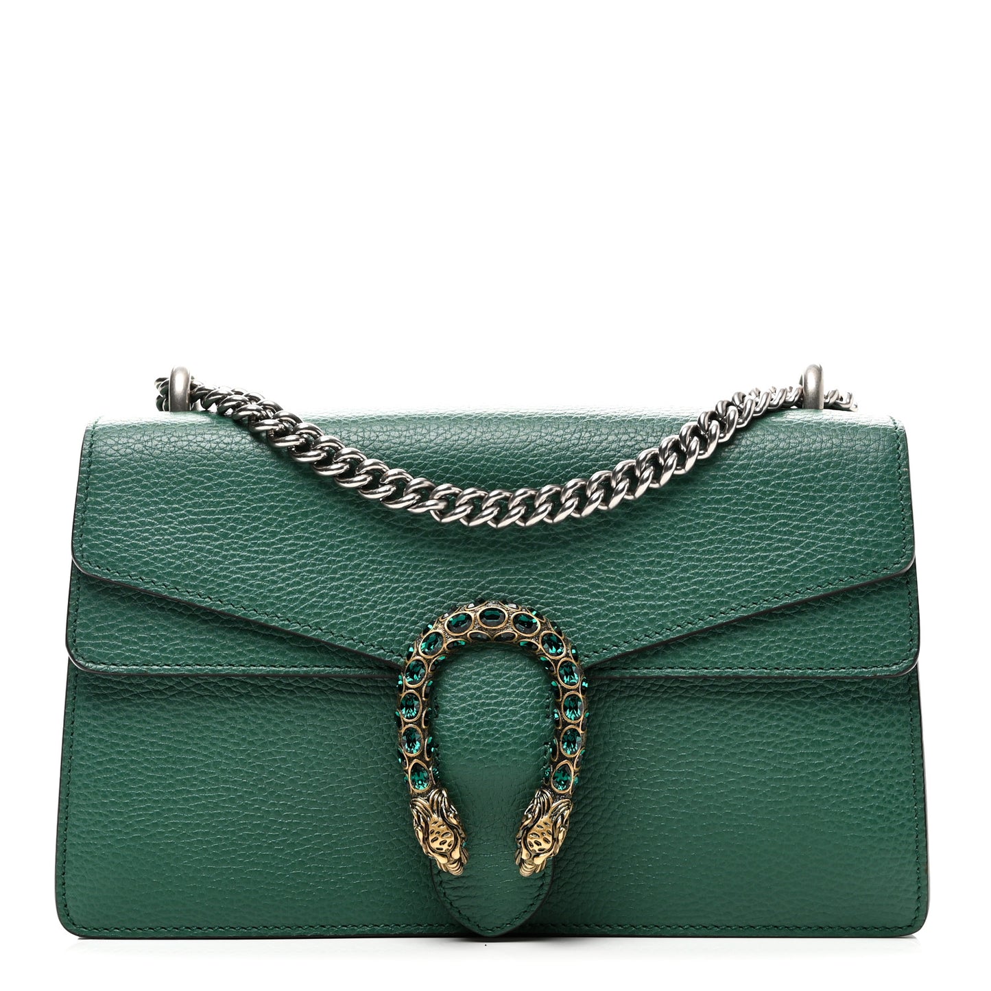 Pebbled Calfskin Small Dionysus Shoulder Bag Emerald