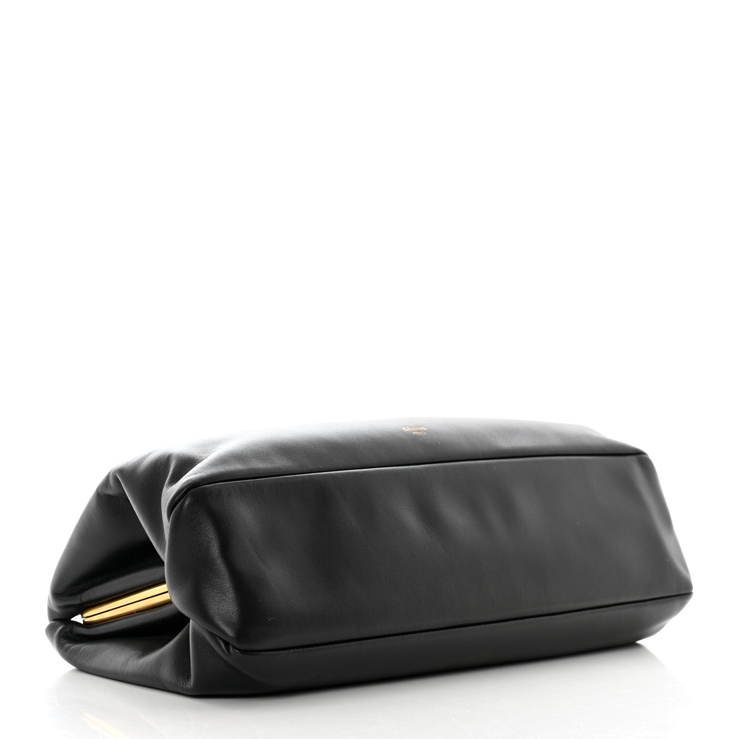Celine Calfskin Pleated French Lock Clutch Black 4 of 7