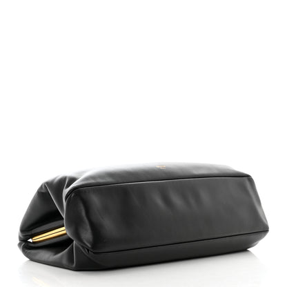 Celine Calfskin Pleated French Lock Clutch Black 4 of 7
