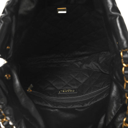 Chanel Shiny Calfskin Striped Small Chanel 22 Black White 6 of 12