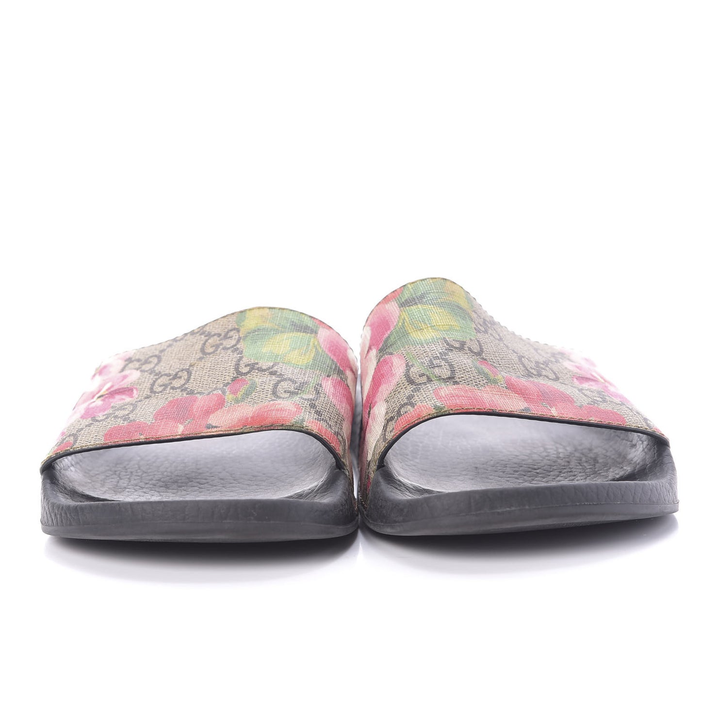 GG Supreme Monogram Blooms Slide Sandals 35 Beige Multicolor