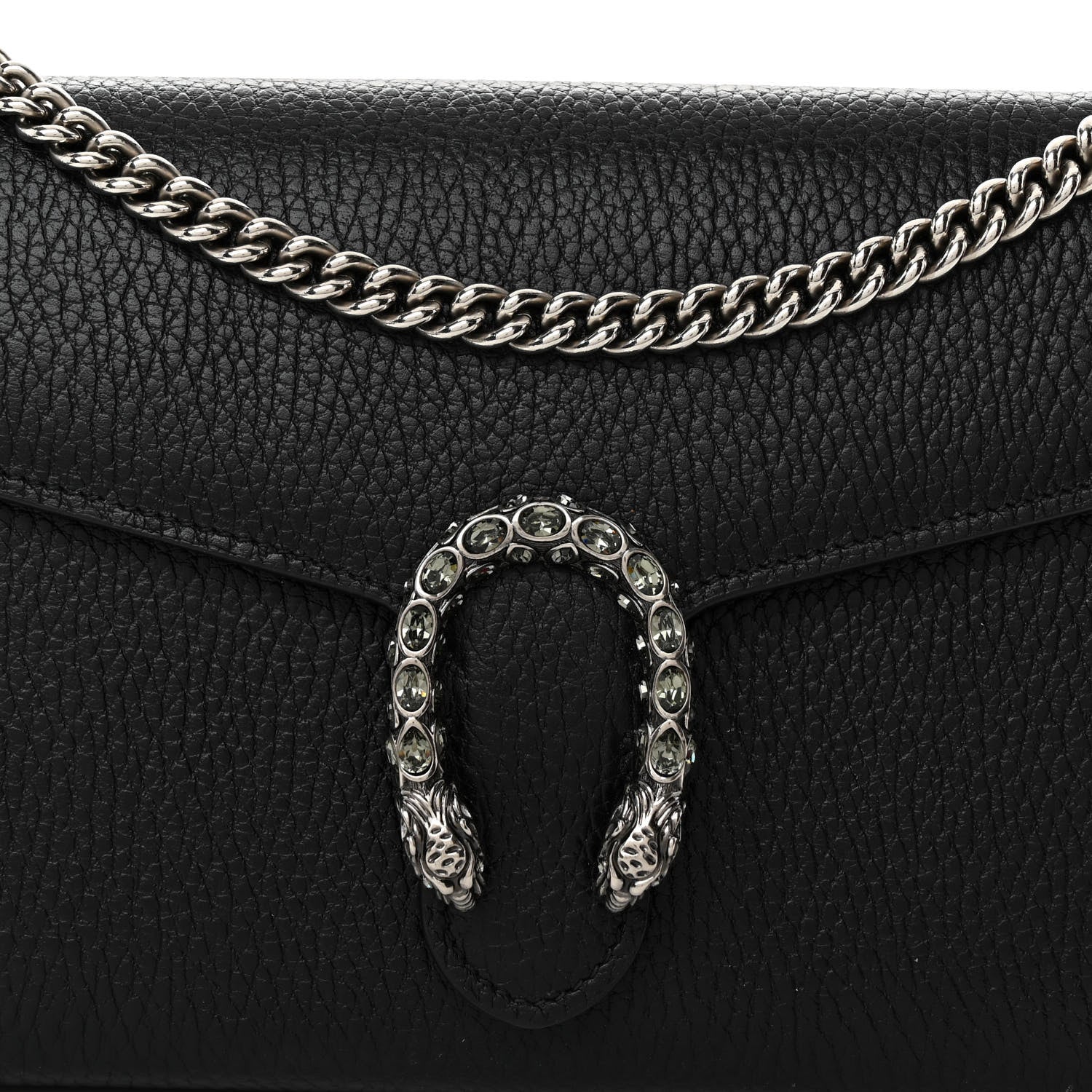 Gucci Calfskin Mini Dionysus Chain Wallet Black 8 of 11
