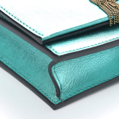 Saint Laurent Laminated Calfskin Classic Monogram Kate Tassel Chain Wallet Green 9 of 12