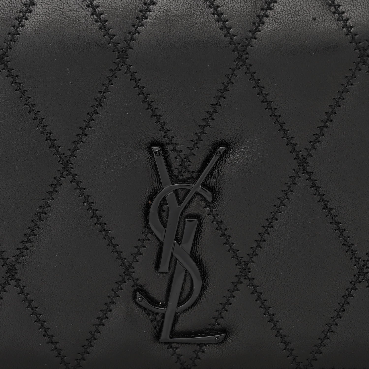 Saint Laurent Lambskin Diamond Quilted Monogram Angie Chain Bag Black 8 of 11