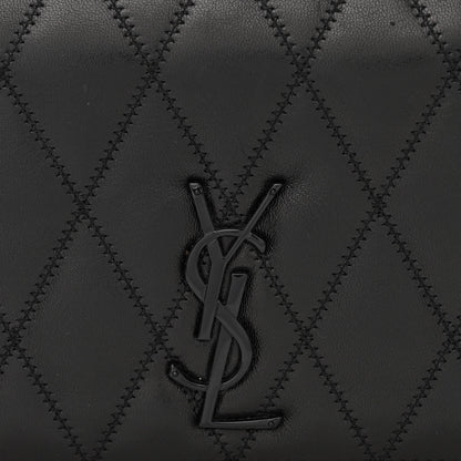 Saint Laurent Lambskin Diamond Quilted Monogram Angie Chain Bag Black 8 of 11