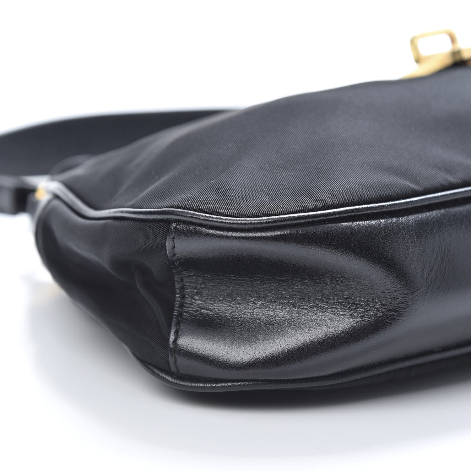 Prada Tessuto Nylon Soft Calf Shoulder Bag Black 9 of 11