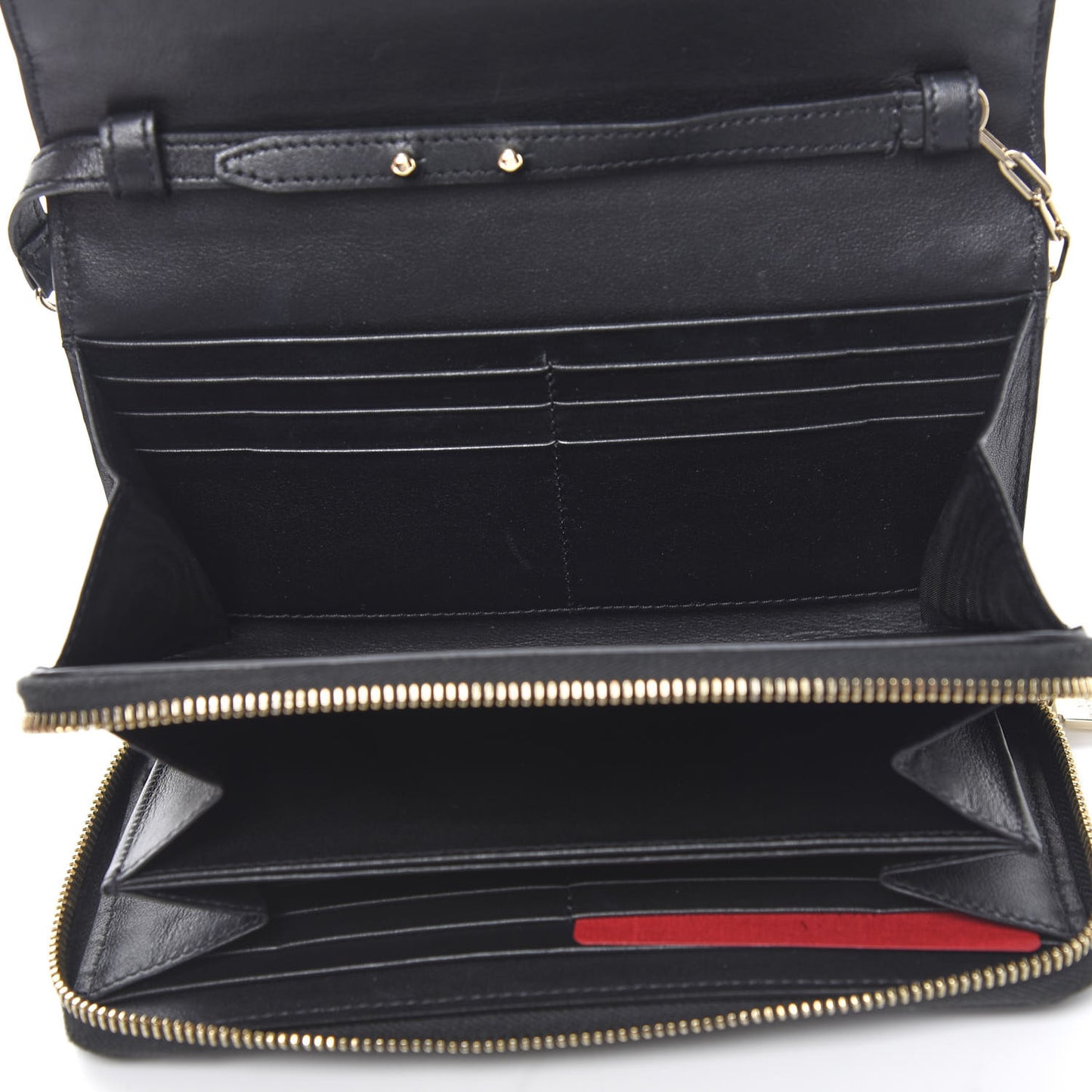 Vitello Rockstud Carry Secrets Continental Wallet On Chain Black