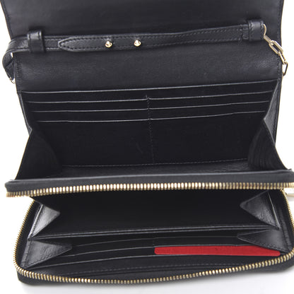 Valentino Garavani Vitello Rockstud Carry Secrets Continental Wallet On Chain Black 4 of 11