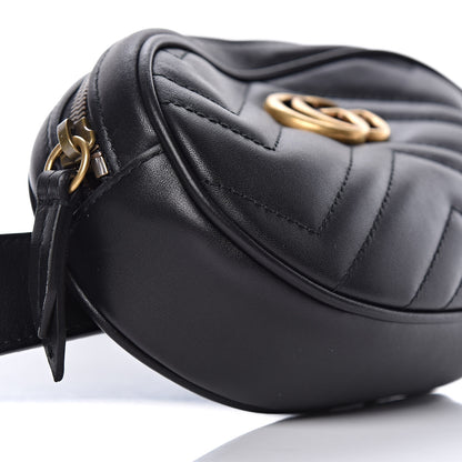 Gucci Calfskin Matelasse GG Marmont Belt Bag 85 34 Black 9 of 10