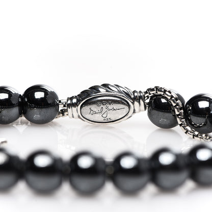 David Yurman Sterling Silver Hematite 8mm Spiritual Beads Adjustable Bracelet 3 of 3