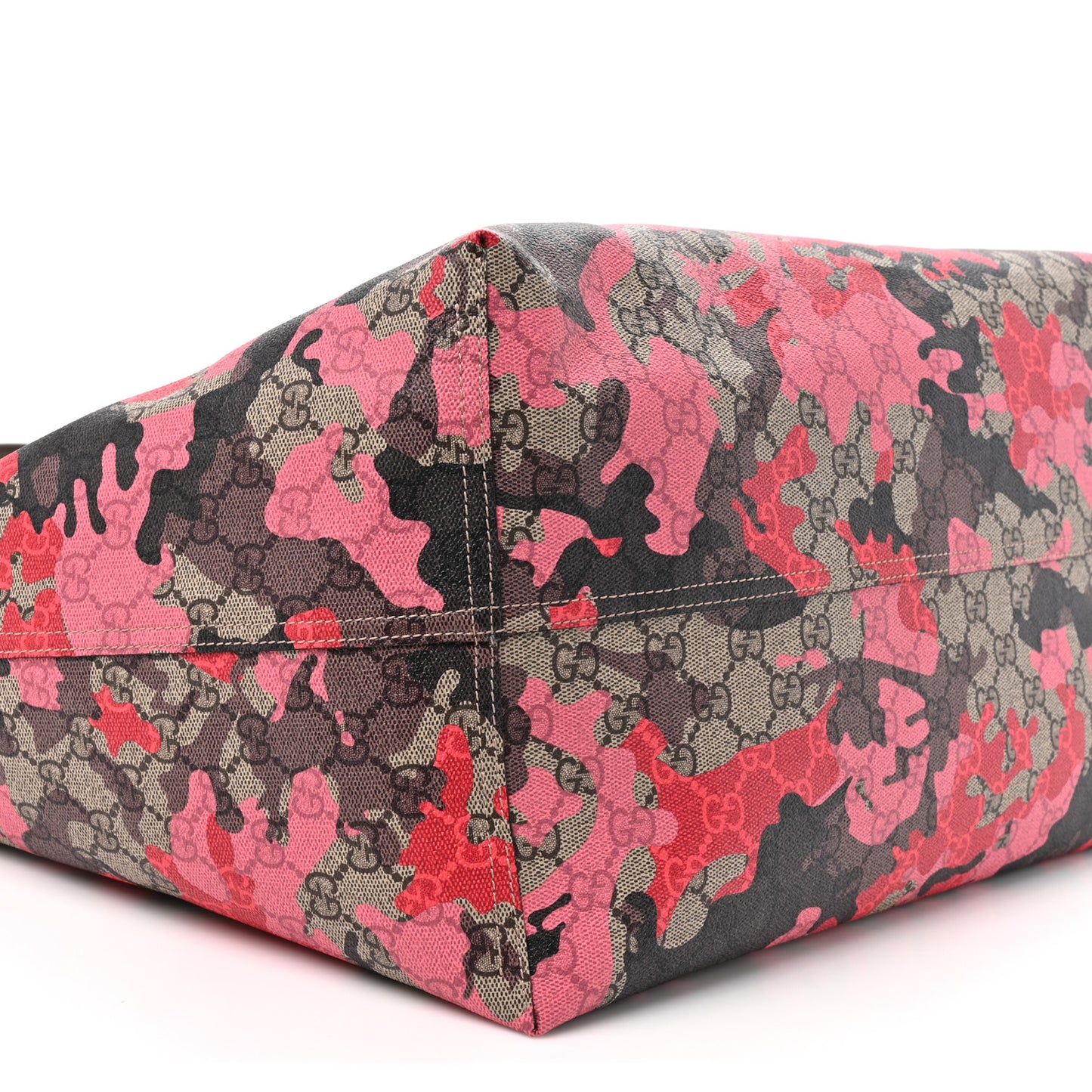 GG Supreme Monogram Camouflage Tote Pink Red