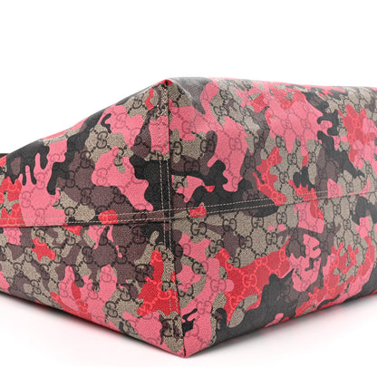 Gucci GG Supreme Monogram Camouflage Tote Pink Red 9 of 10