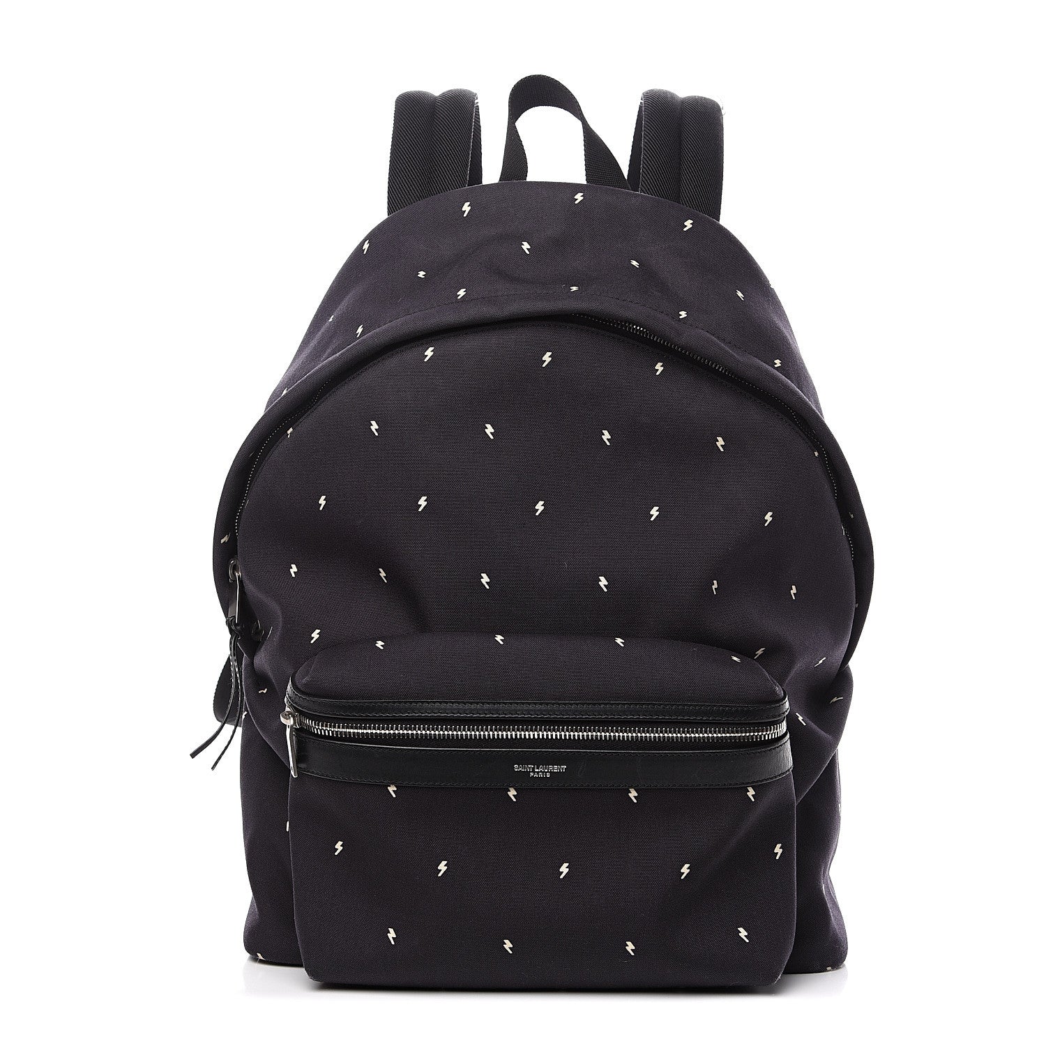 Saint Laurent Canvas Lightning Bolt City Backpack Navy 1 of 10