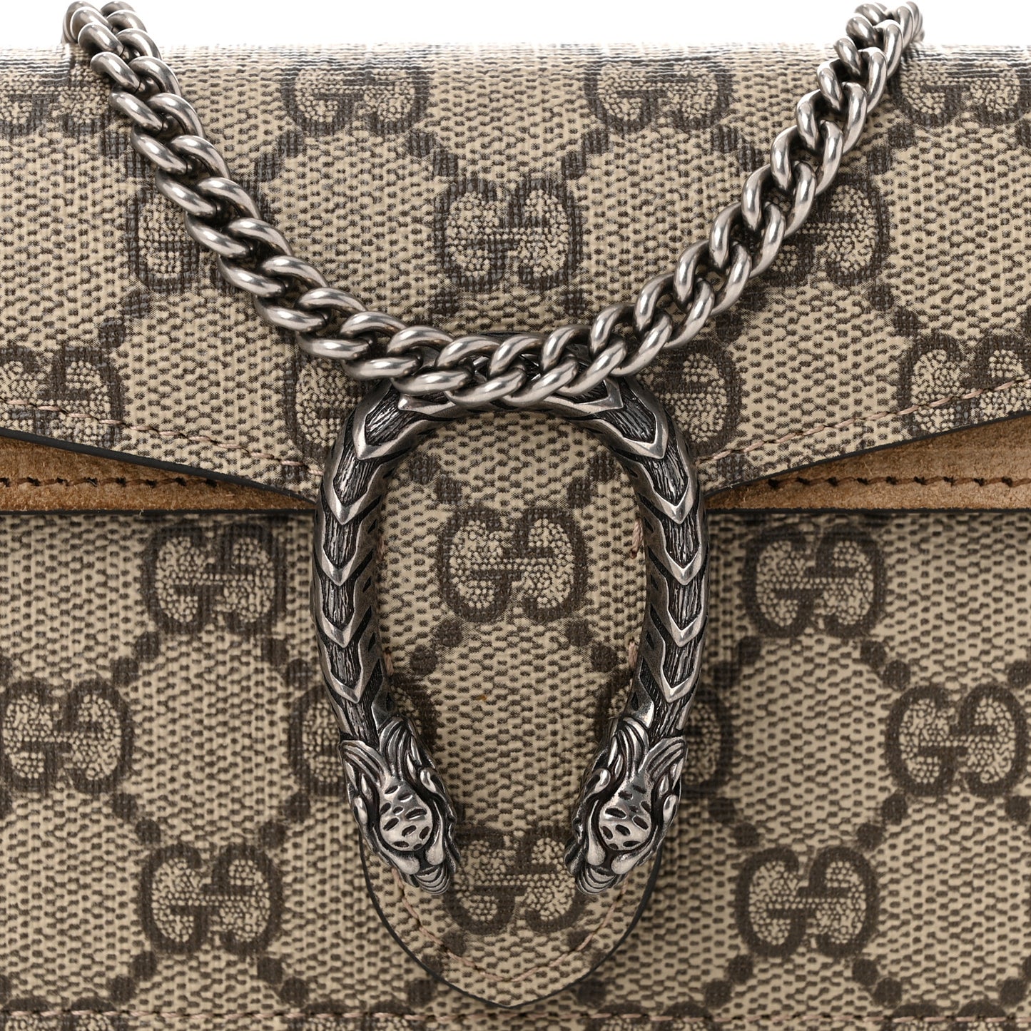 GG Supreme Monogram Super Mini Dionysus Shoulder Bag Taupe