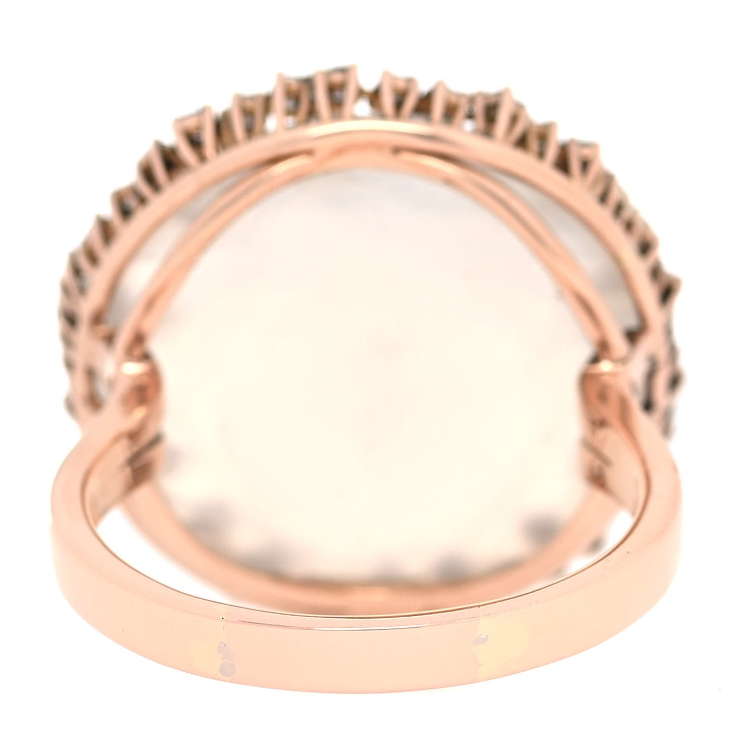 18K Rose Gold Champagne Diamond Chalcedony Cocktail Ring 60 9