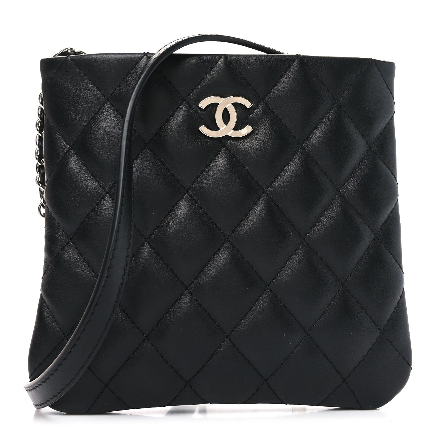 Chanel Calfskin Quilted Crossbody Bag Black 1 of 8