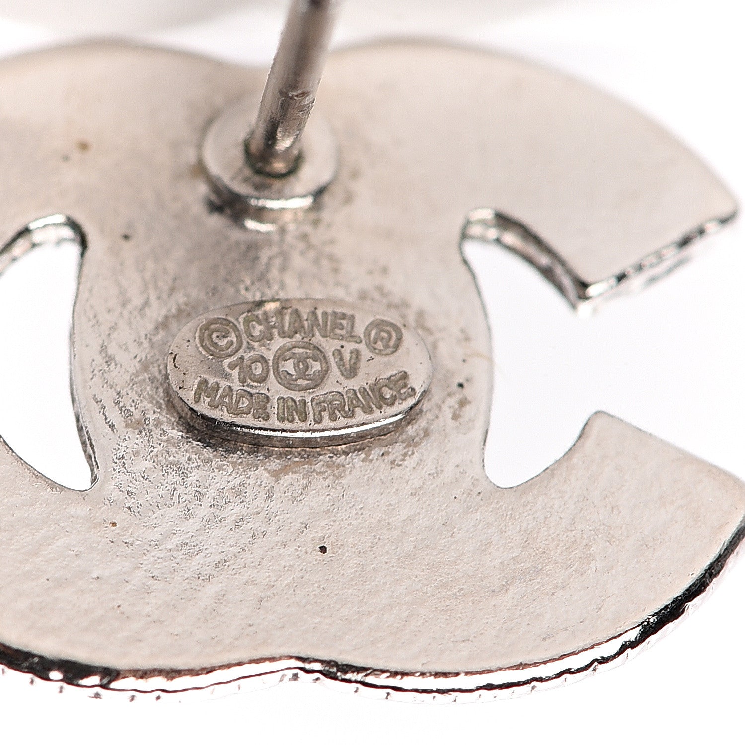 Chanel Crystal CC Earrings Silver 4 of 5