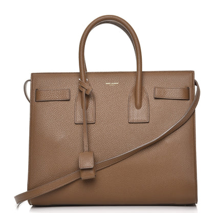 Saint Laurent Grained Calfskin Small Sac de Jour Taupe 1 of 8