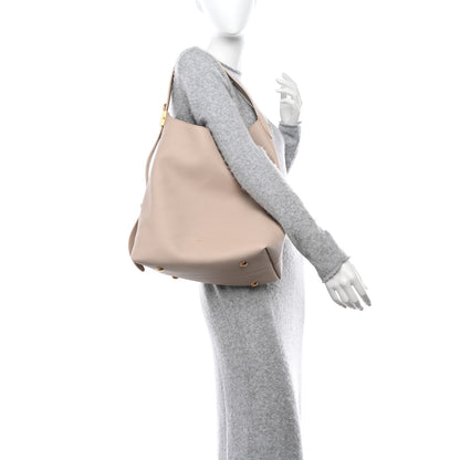 Louis Vuitton LOUIS VUITTON Grained Calfskin Low Key Hobo MM Limestone 3 of 11