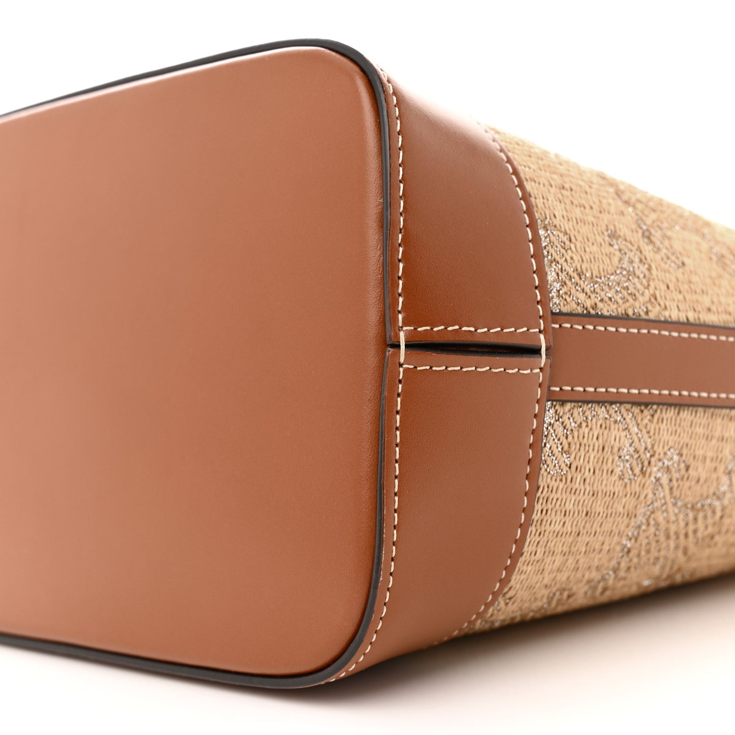 Celine Canvas Calfskin Triomphe Small Bucket Bag Natural Tan 10 of 11