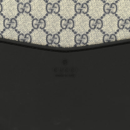 Gucci GG Supreme Monogram Textured Dollar Calfskin Web Savoy Cabin Plus Trolley Beige Blue 8 of 9