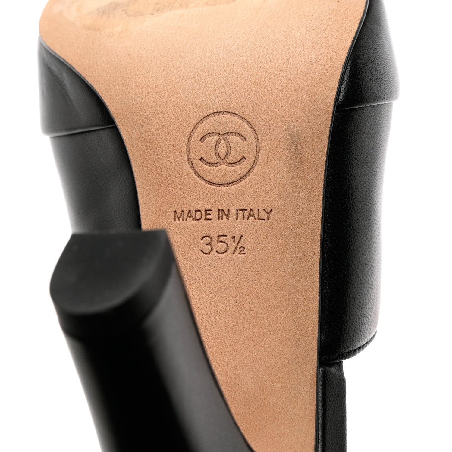 Chanel Lambskin Cap Toe CC Mules 35.5 Black 8 of 12