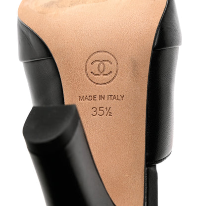 Chanel Lambskin Cap Toe CC Mules 35.5 Black 8 of 12