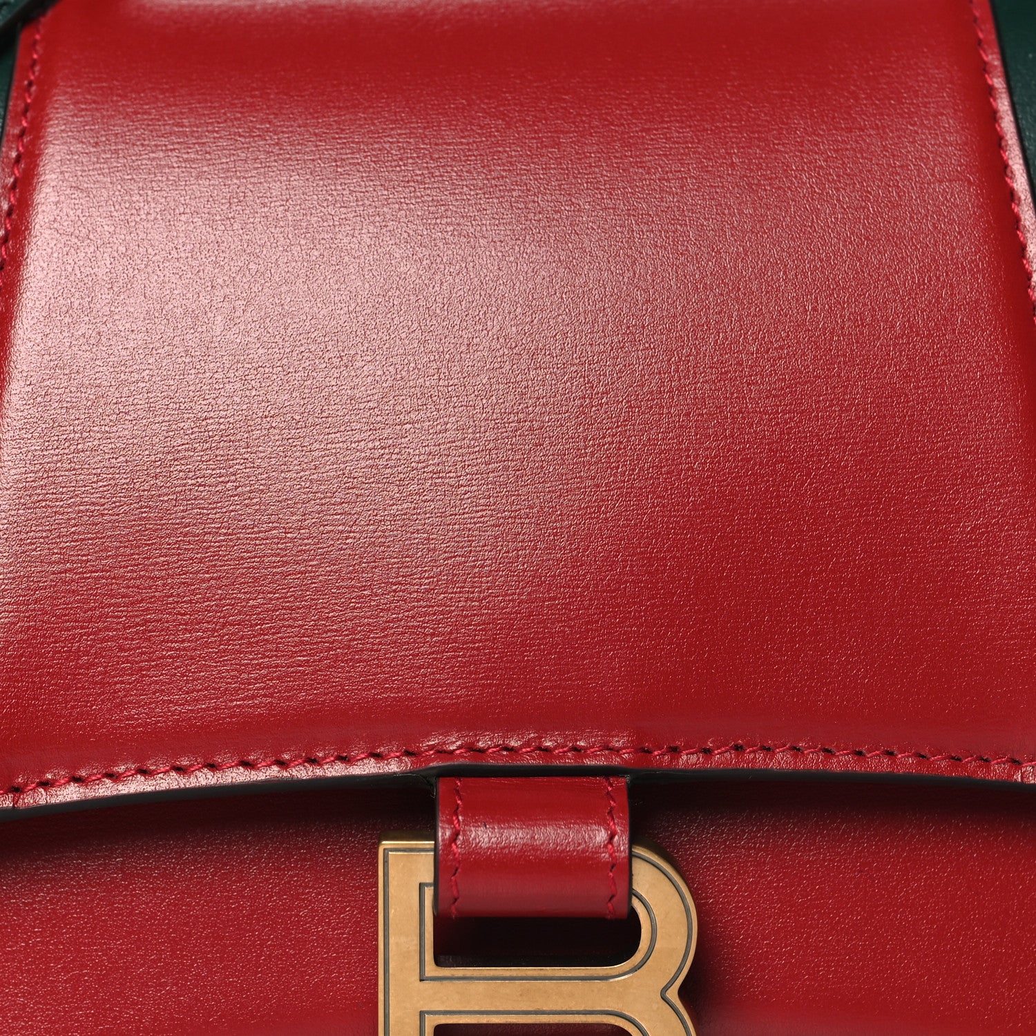 Balenciaga X GUCCI Boarded Plutone Calfskin Small Hourglass Top Handle Red Green 8 of 10