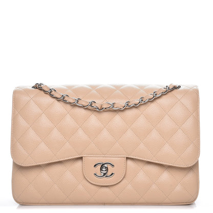 Chanel Caviar Quilted Jumbo Double Flap Beige Clair 1 of 9
