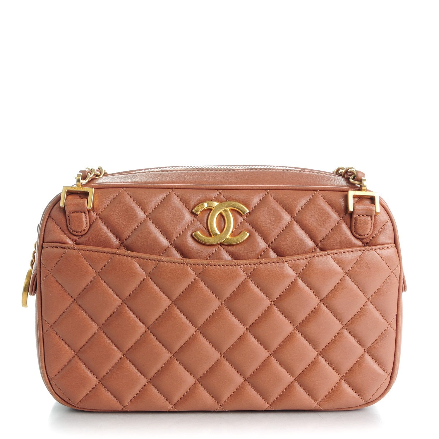 Chanel Lambskin Quilted Medium CC Crown Camera Case Pink 1 of 8