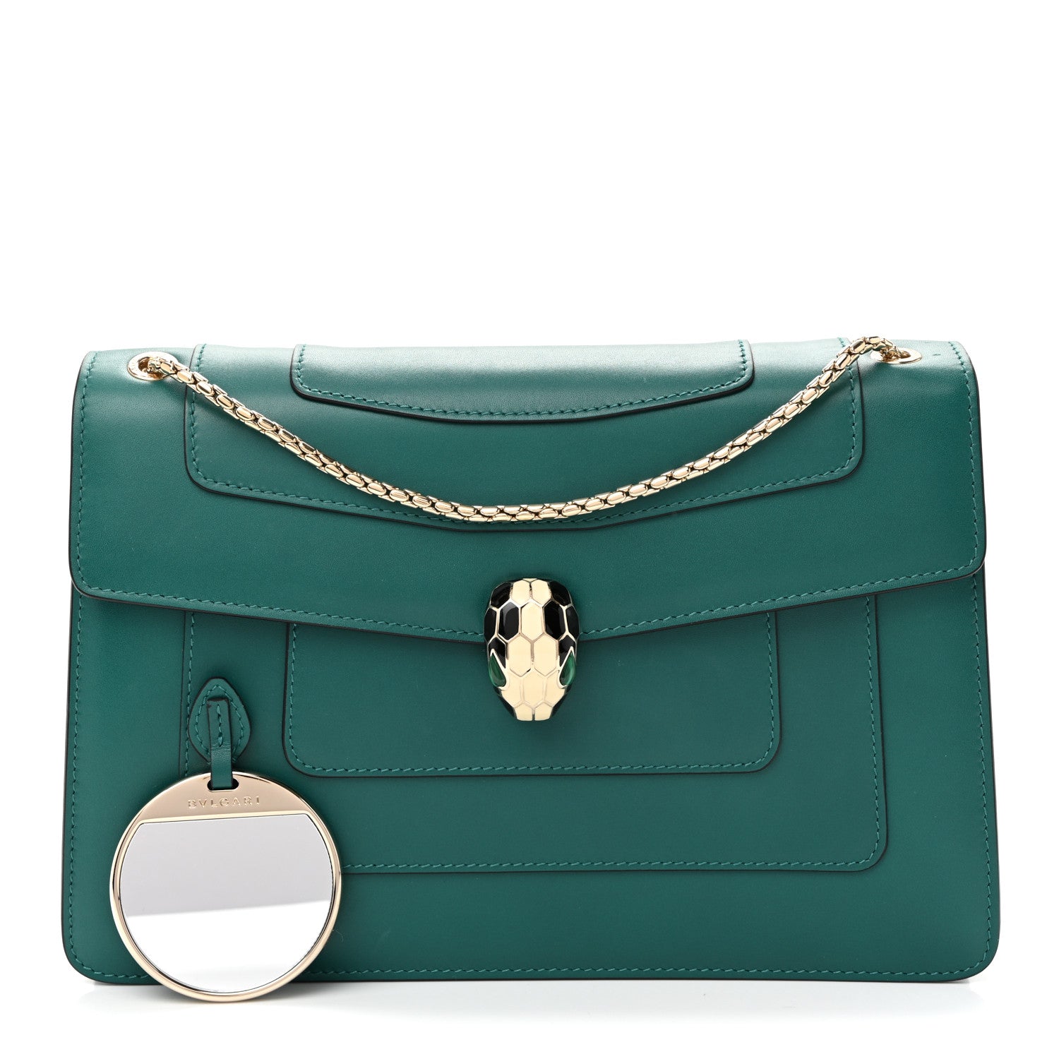 Bulgari Calfskin Serpenti Forever Shoulder Bag Emerald Green 3 of 11