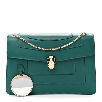 Bulgari Calfskin Serpenti Forever Shoulder Bag Emerald Green 3 of 11