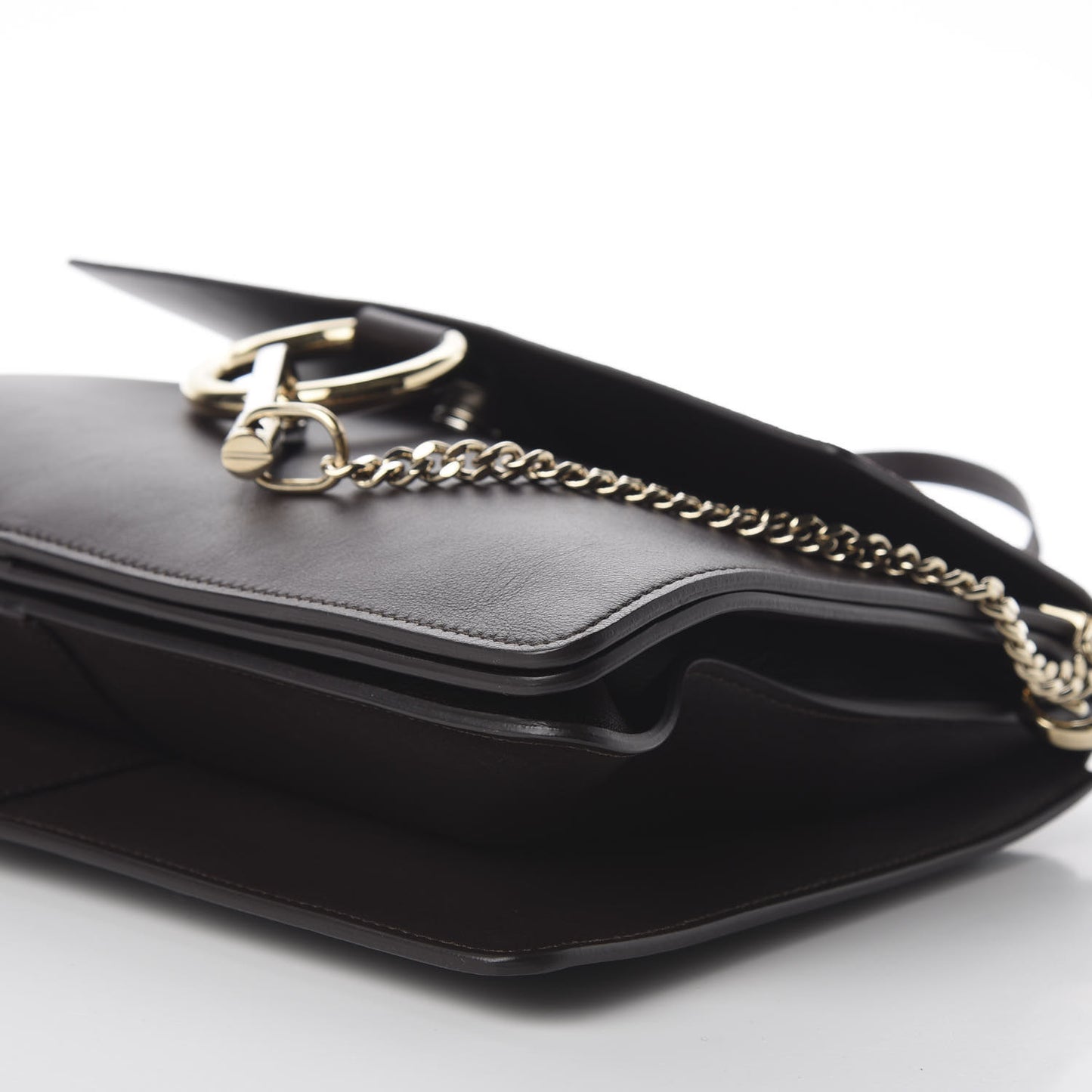Calfskin Suede Medium Faye Shoulder Bag Carbon Brown