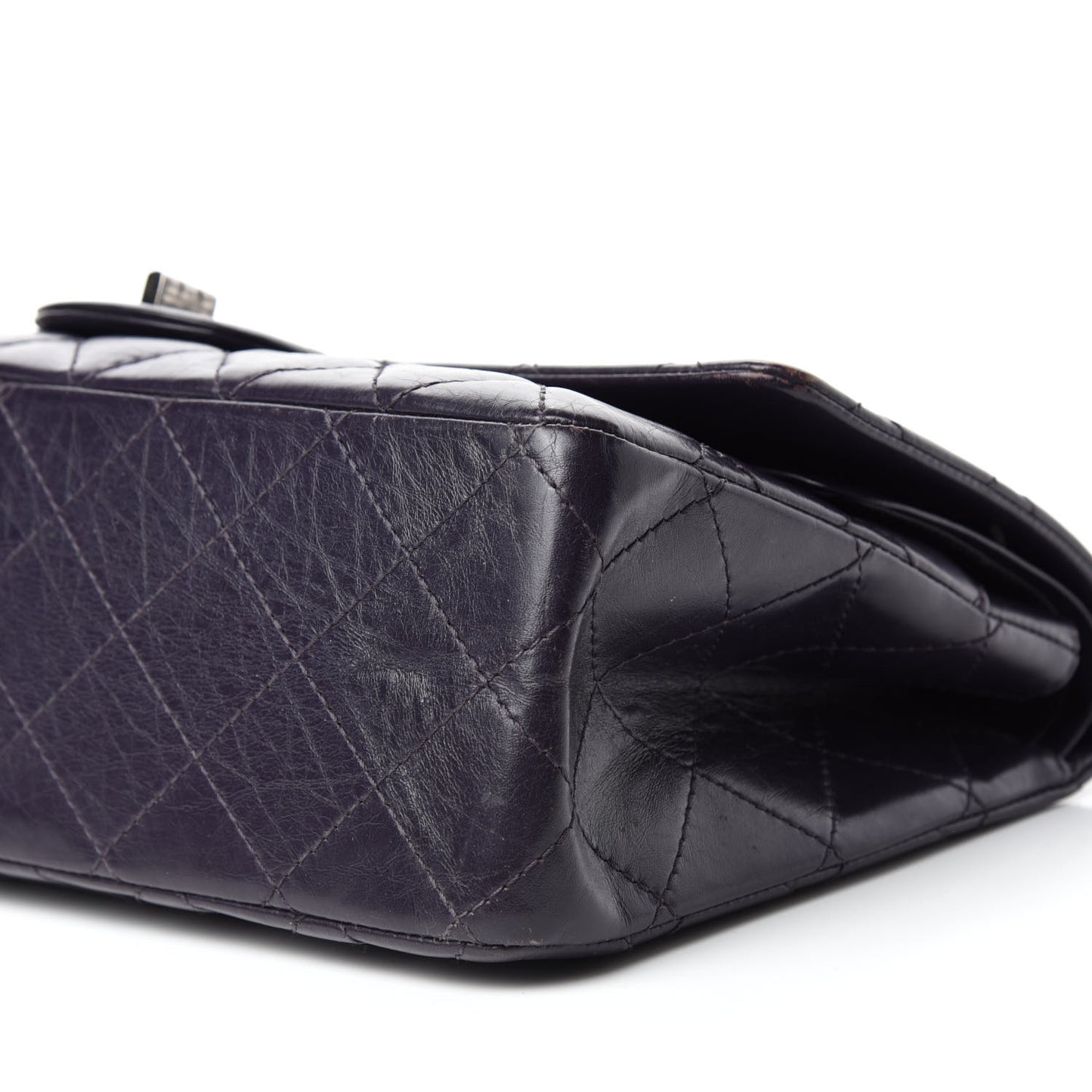 Aged Calfskin Quilted 2.55 Reissue 227 Flap Dark Purple