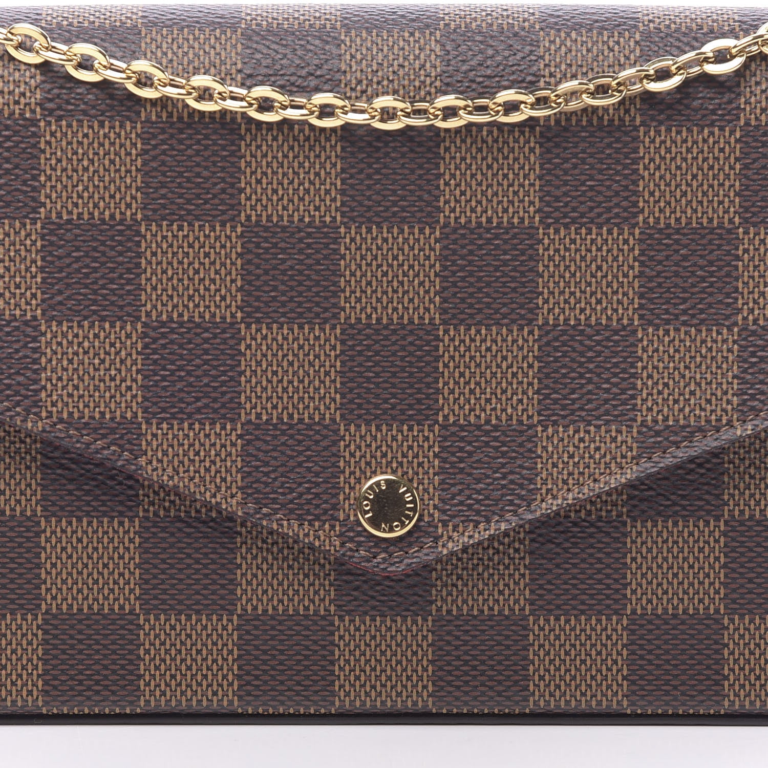 Louis Vuitton Damier Ebene Pochette Felicie Chain Wallet 10 of 10