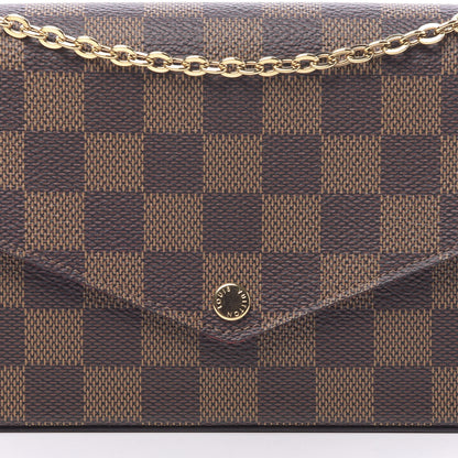 Louis Vuitton Damier Ebene Pochette Felicie Chain Wallet 10 of 10