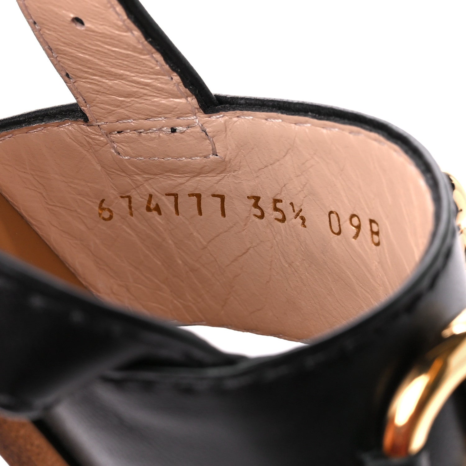 Gucci Nappa Charlotte Horsebit Thong Sandals 35.5 Black 8 of 9