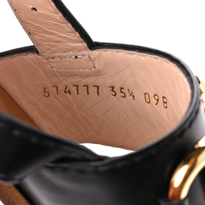 Gucci Nappa Charlotte Horsebit Thong Sandals 35.5 Black 8 of 9