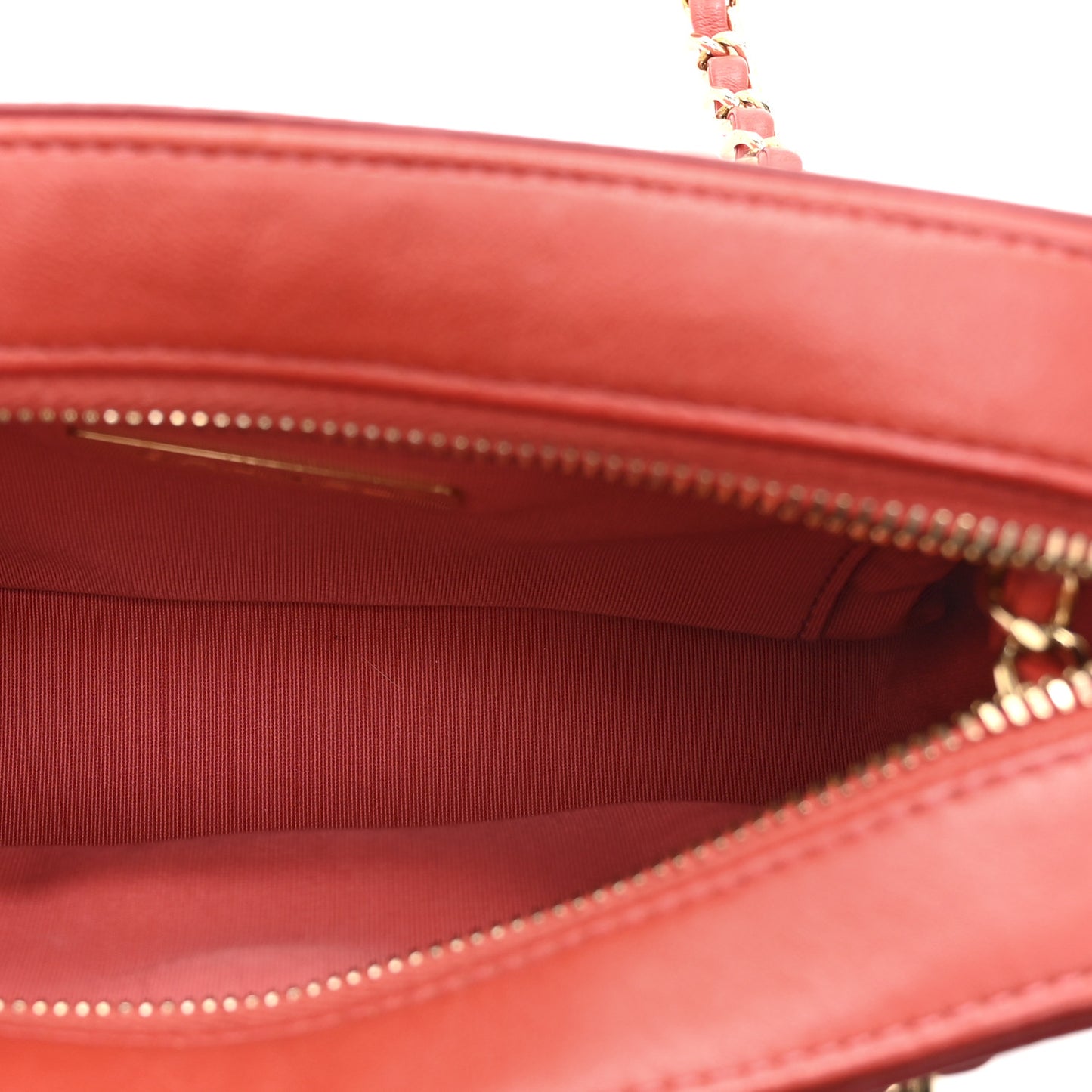 Goatskin Quilted Small In & Out Camera Case Pink Red