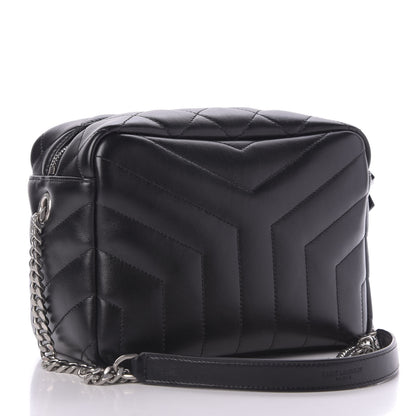 Saint Laurent Calfskin Y Quilted Monogram Small Loulou Bowling Bag Black 3 of 9